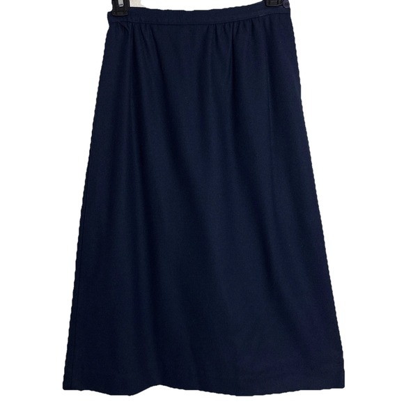 Pendleton Dresses & Skirts - VTG Pendleton 100% Virgin Wool Midi Pencil Skirt Women 10 Navy Blue USA Classic